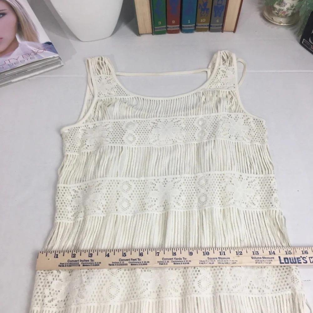 Crochet Fringe Mini Dress NWT | Boho Coastal Swim Coverup · American Eagle - Picture 9 of 12